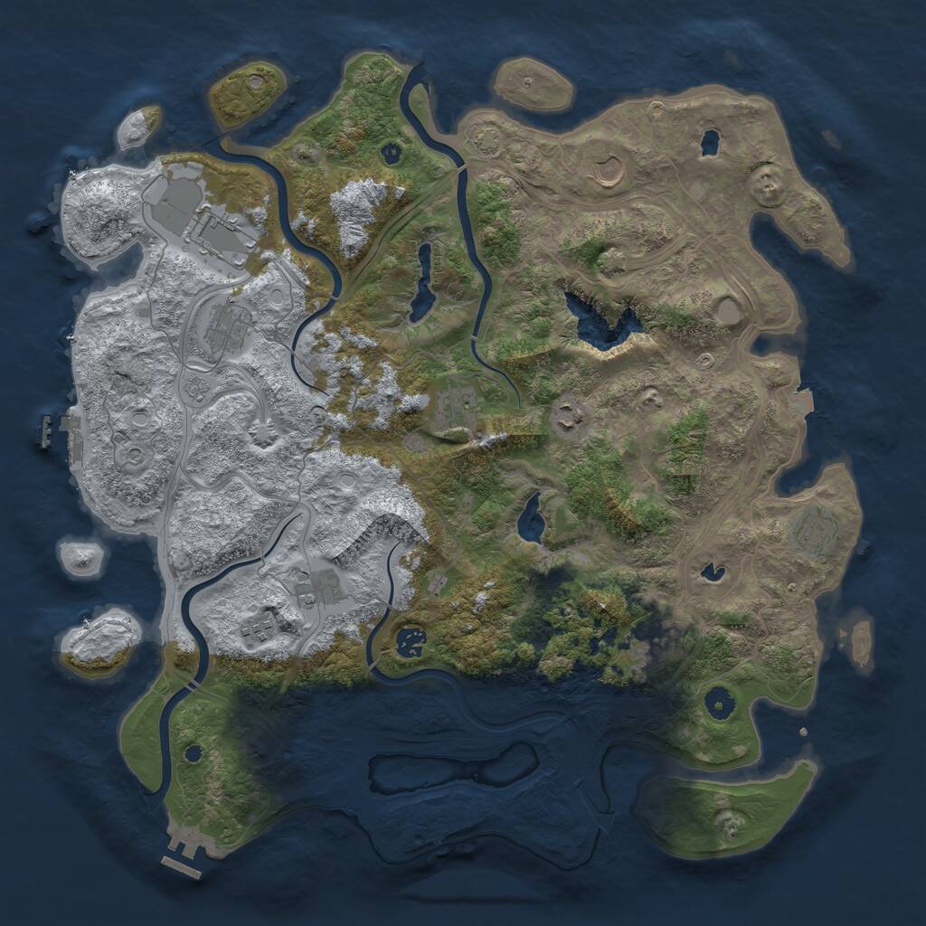 Rust Map: Procedural Map, Size: 4500, Seed: 105505087, 16 Monuments