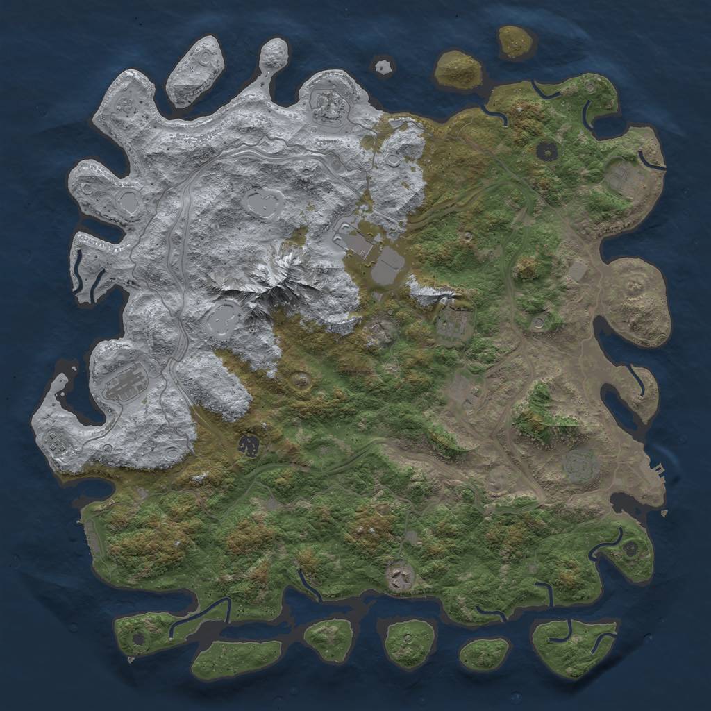 Rust Map: Procedural Map, Size: 5000, Seed: 268944862, 19 Monuments