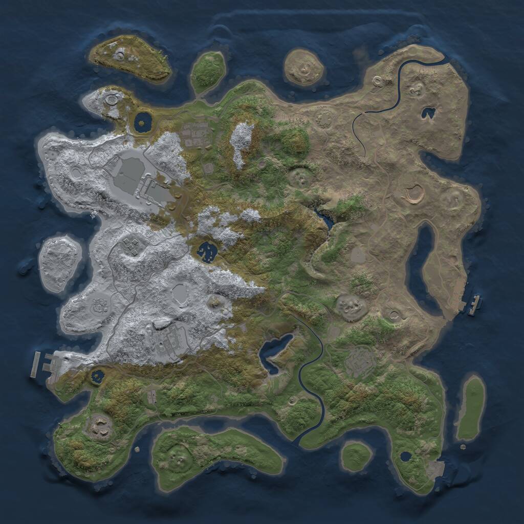 Rust Map: Procedural Map, Size: 4000, Seed: 156274, 14 Monuments