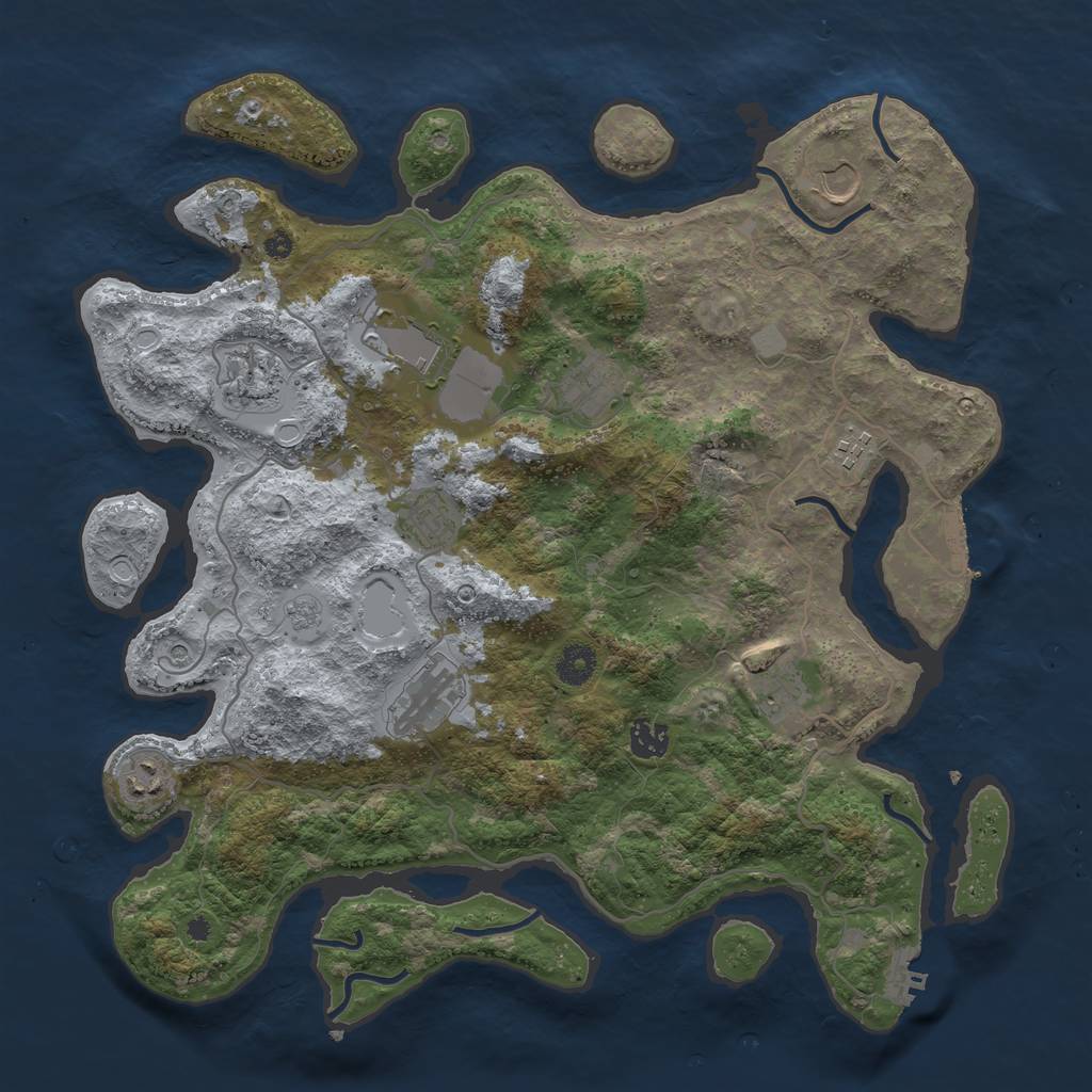 Rust Map: Procedural Map, Size: 4000, Seed: 156274, 19 Monuments