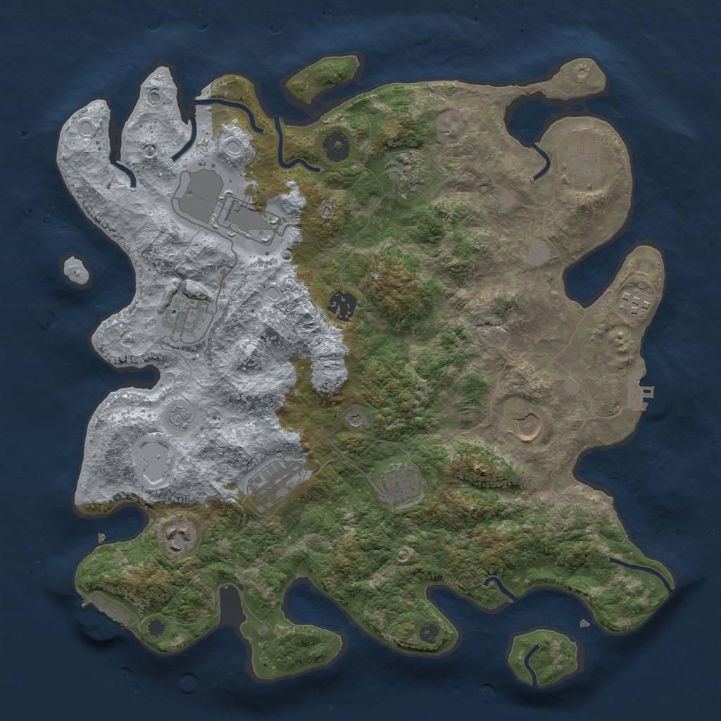 Rust Map: Procedural Map, Size: 3800, Seed: 32020121, 19 Monuments