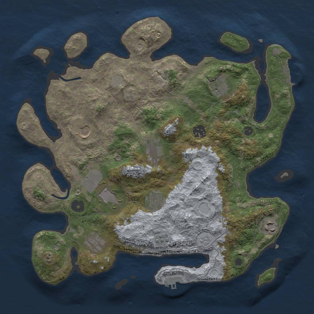 Rust Map: Procedural Map, Size: 3650, Seed: 152023, 18 Monuments