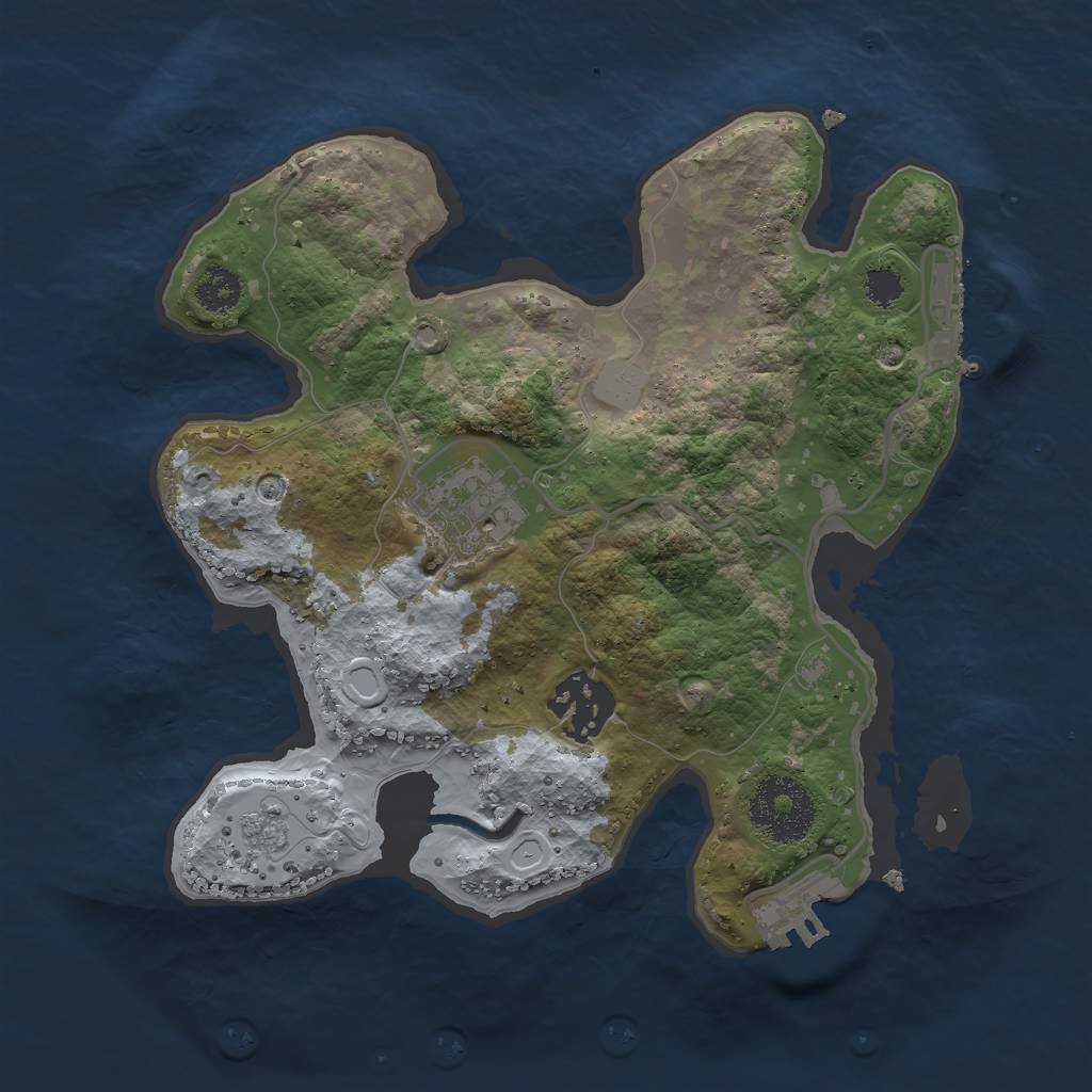 Rust Map: Procedural Map, Size: 2500, Seed: 22200, 10 Monuments