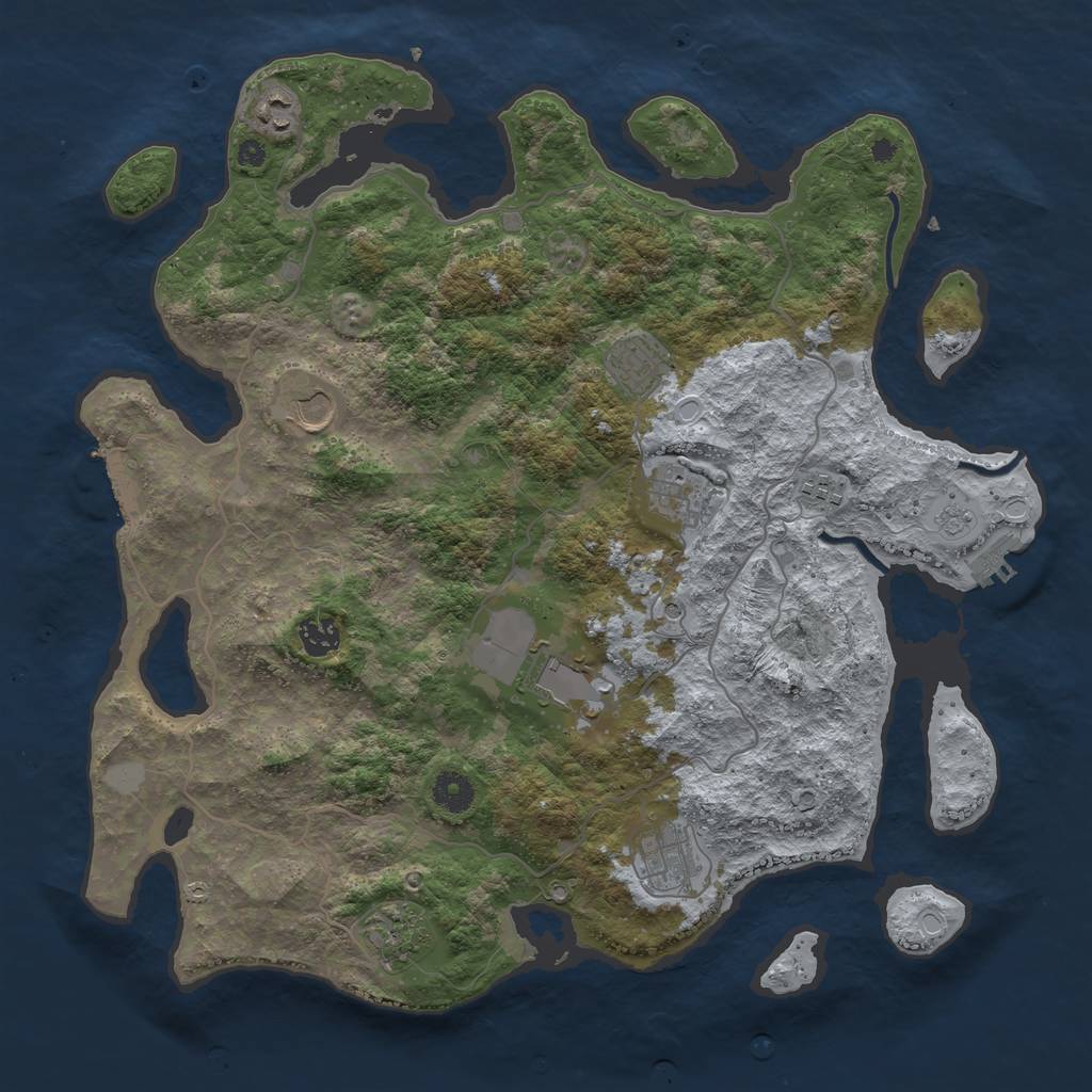 Rust Map: Procedural Map, Size: 4000, Seed: 13192462, 18 Monuments