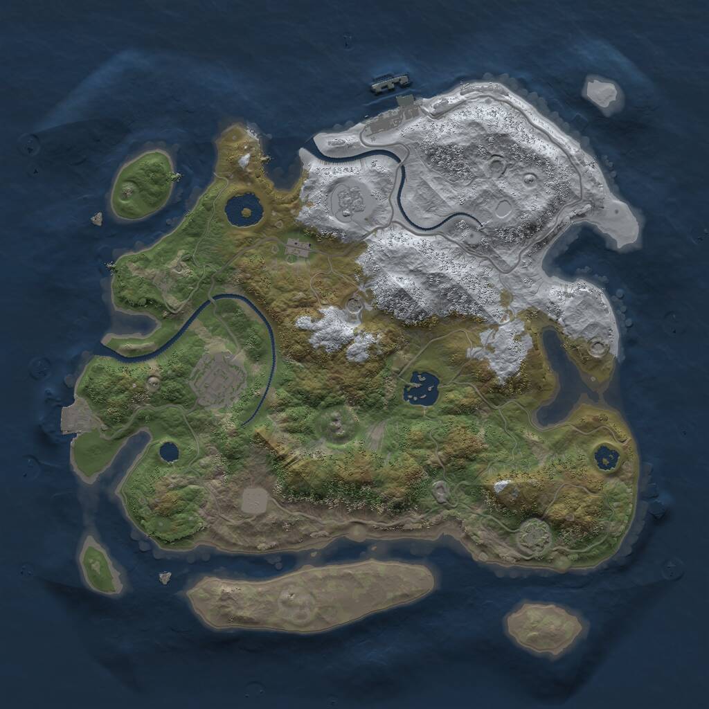 Rust Map: Procedural Map, Size: 3000, Seed: 33300, 7 Monuments