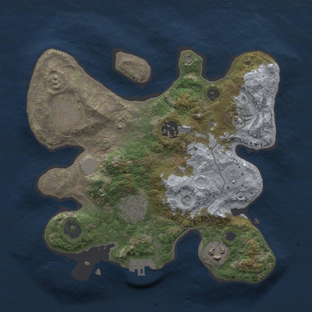 Rust Map: Procedural Map, Size: 2600, Seed: 77632, 13 Monuments