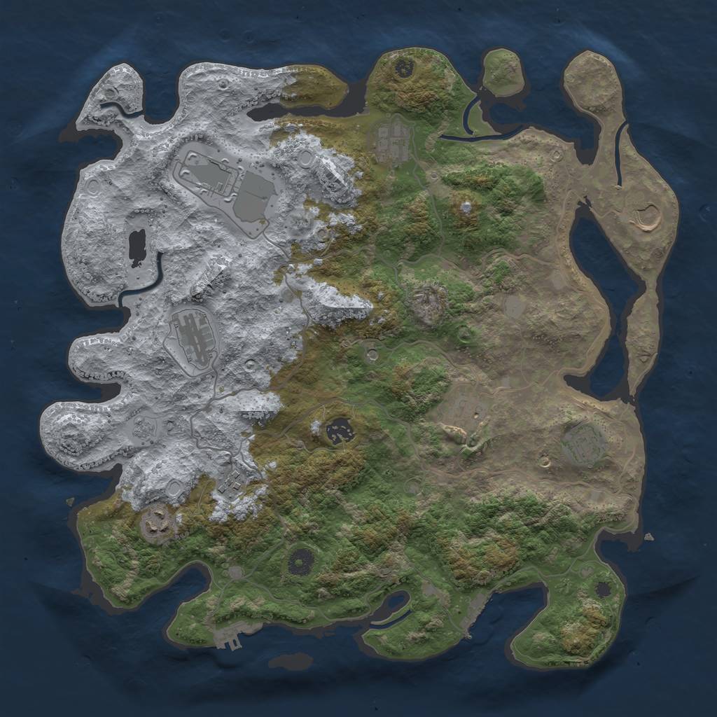 Rust Map: Procedural Map, Size: 4000, Seed: 1576839413, 18 Monuments