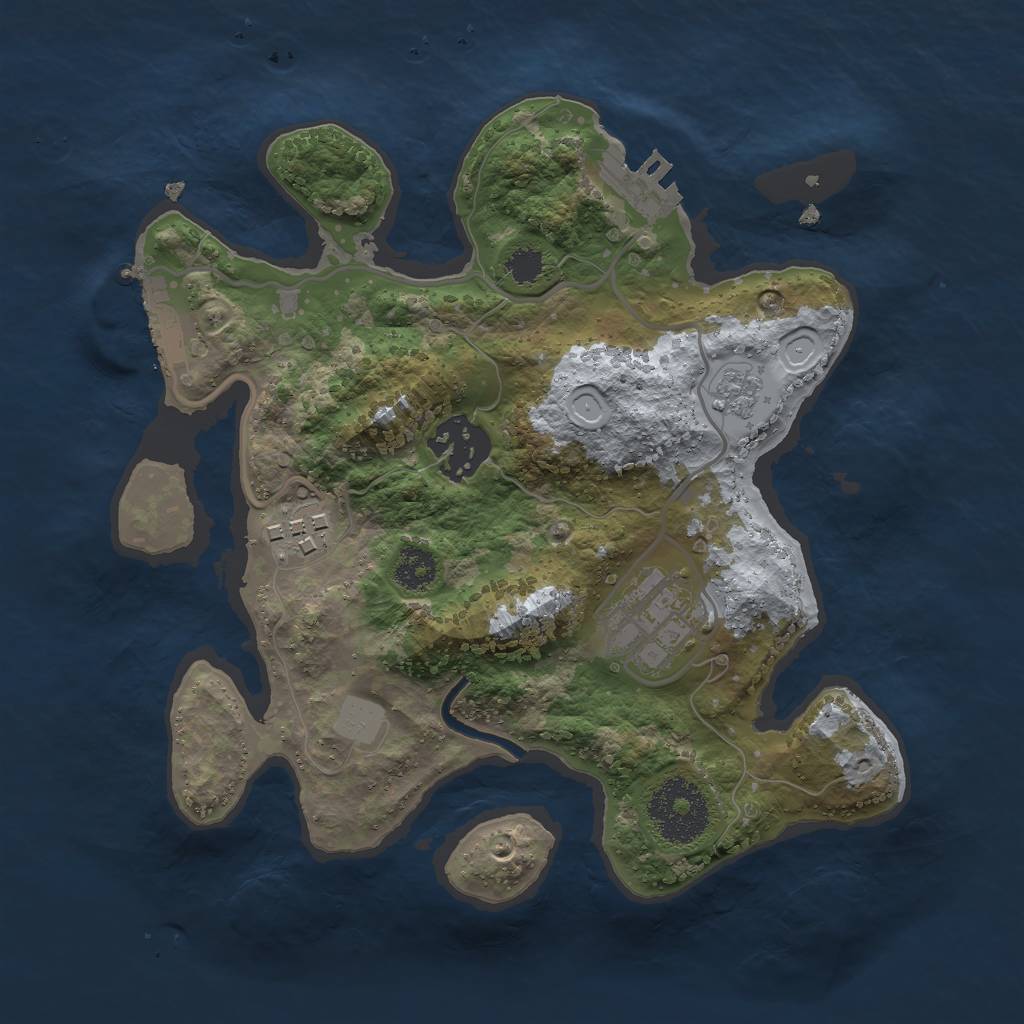 Rust Map: Procedural Map, Size: 2500, Seed: 25256, 11 Monuments
