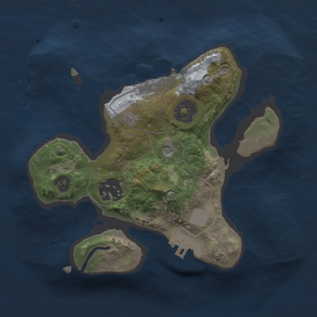 Rust Map: Procedural Map, Size: 2000, Seed: 30393252, 9 Monuments