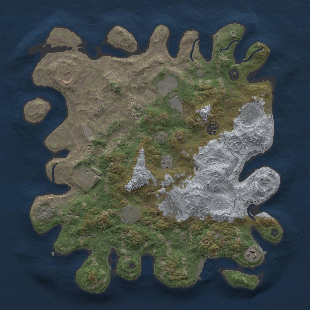 Rust Map: Procedural Map, Size: 4000, Seed: 1293599425, 16 Monuments