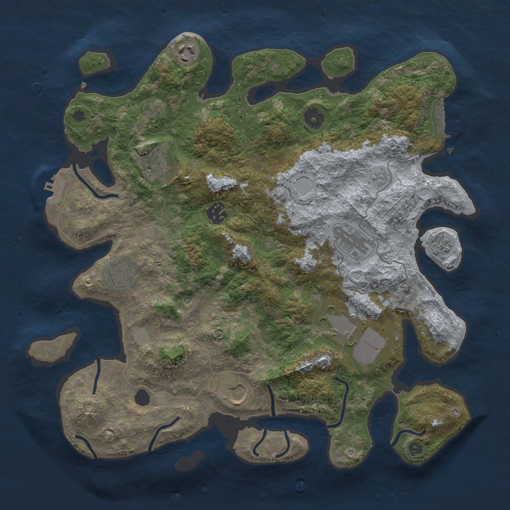 Rust Map: Procedural Map, Size: 3820, Seed: 1337, 17 Monuments