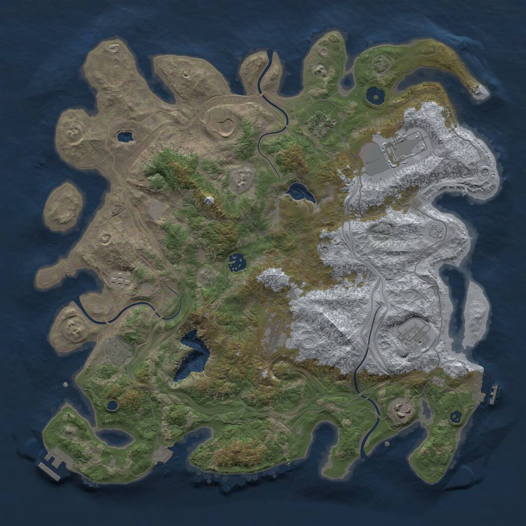 Rust Map: Procedural Map, Size: 4250, Seed: 33853472, 15 Monuments
