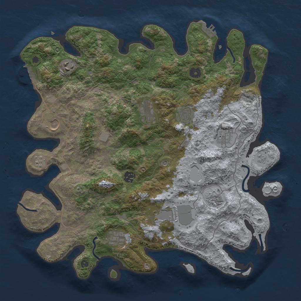 Rust Map: Procedural Map, Size: 4000, Seed: 1446848802, 19 Monuments