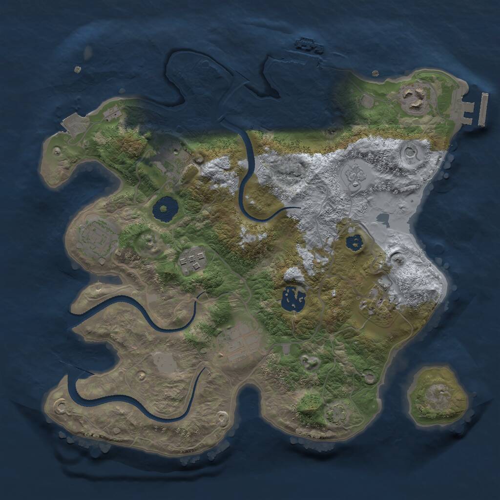 Rust Map: Procedural Map, Size: 3000, Seed: 1310747615, 13 Monuments