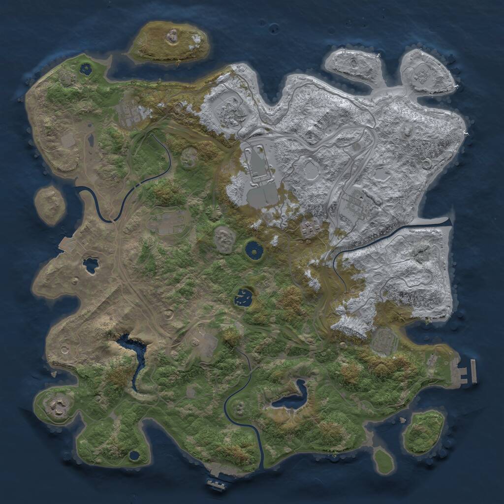 Rust Map: Procedural Map, Size: 4250, Seed: 575015100, 16 Monuments
