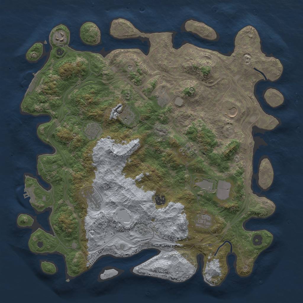 Rust Map: Procedural Map, Size: 4250, Seed: 1020322305, 18 Monuments