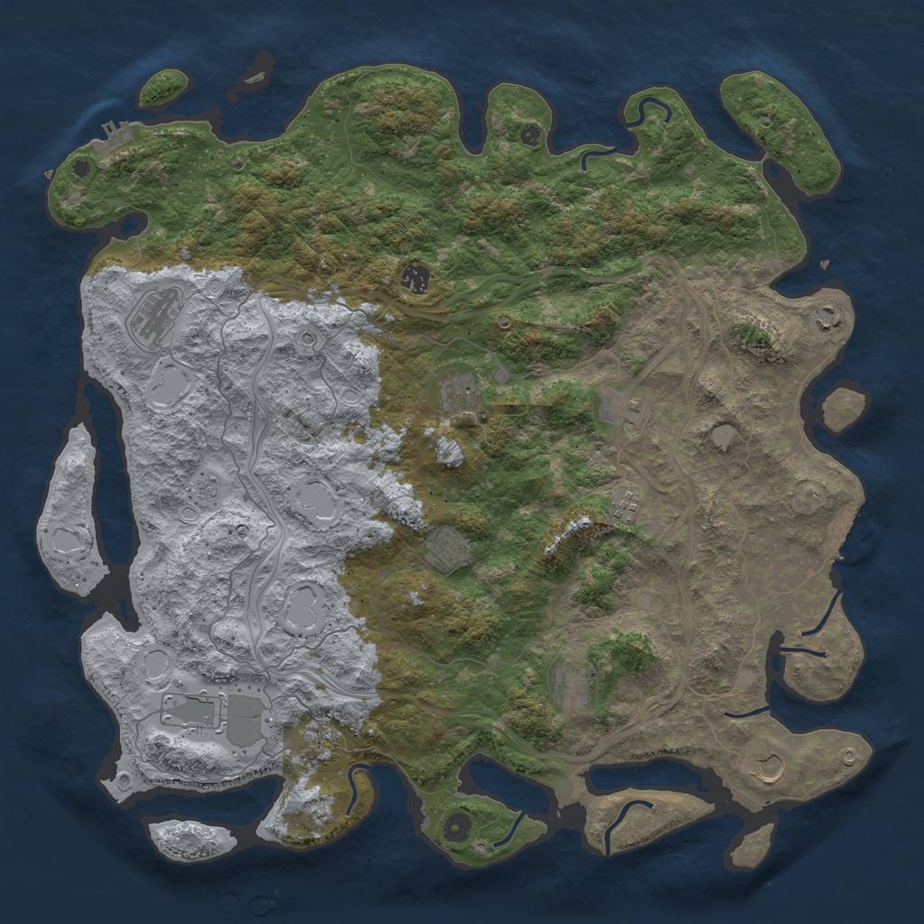 Rust Map: Procedural Map, Size: 4800, Seed: 234567213, 20 Monuments