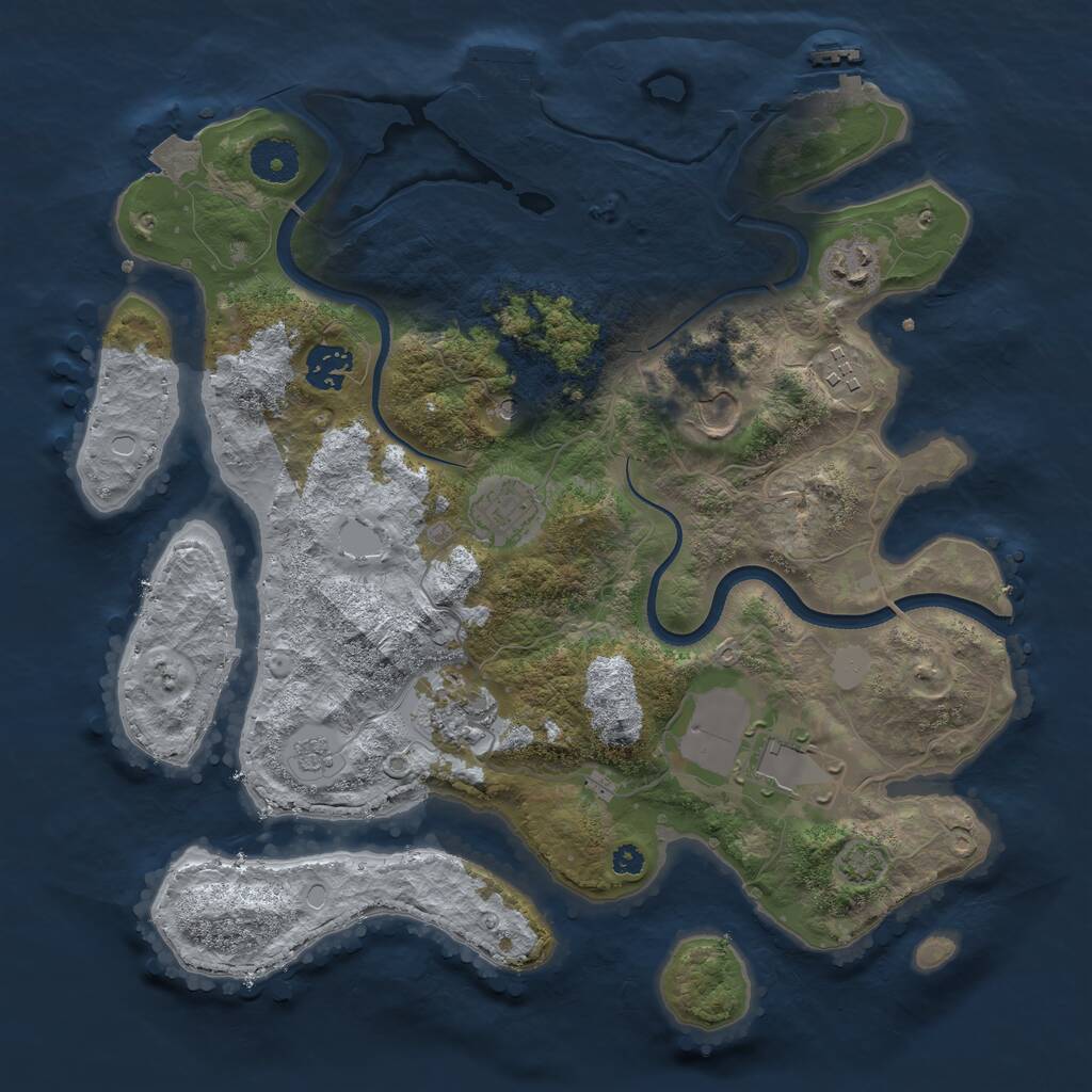 Rust Map: Procedural Map, Size: 3500, Seed: 67795425, 13 Monuments