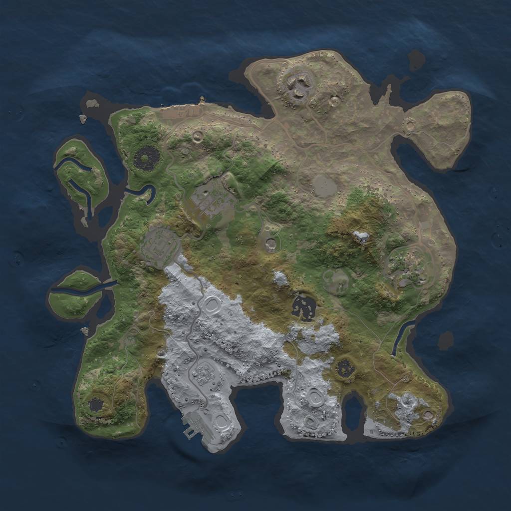 Rust Map: Procedural Map, Size: 3000, Seed: 48544756, 14 Monuments