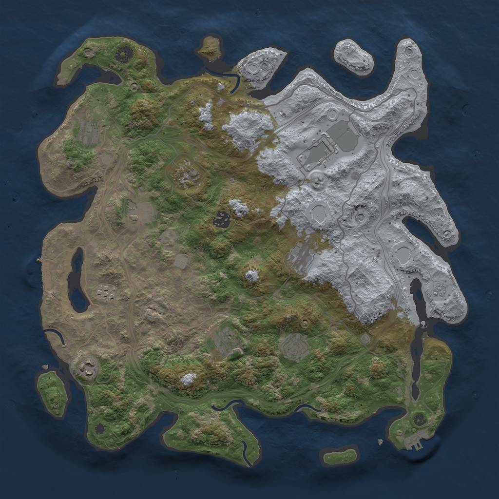 Rust Map: Procedural Map, Size: 4250, Seed: 1697891631, 19 Monuments