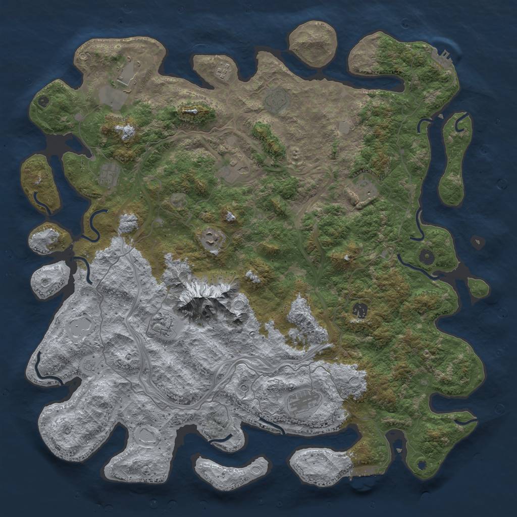 Rust Map: Procedural Map, Size: 5000, Seed: 981005808, 19 Monuments