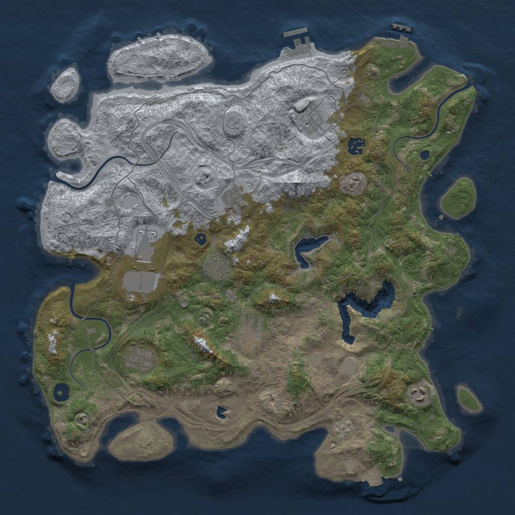 Rust Map: Procedural Map, Size: 4300, Seed: 22534886, 15 Monuments