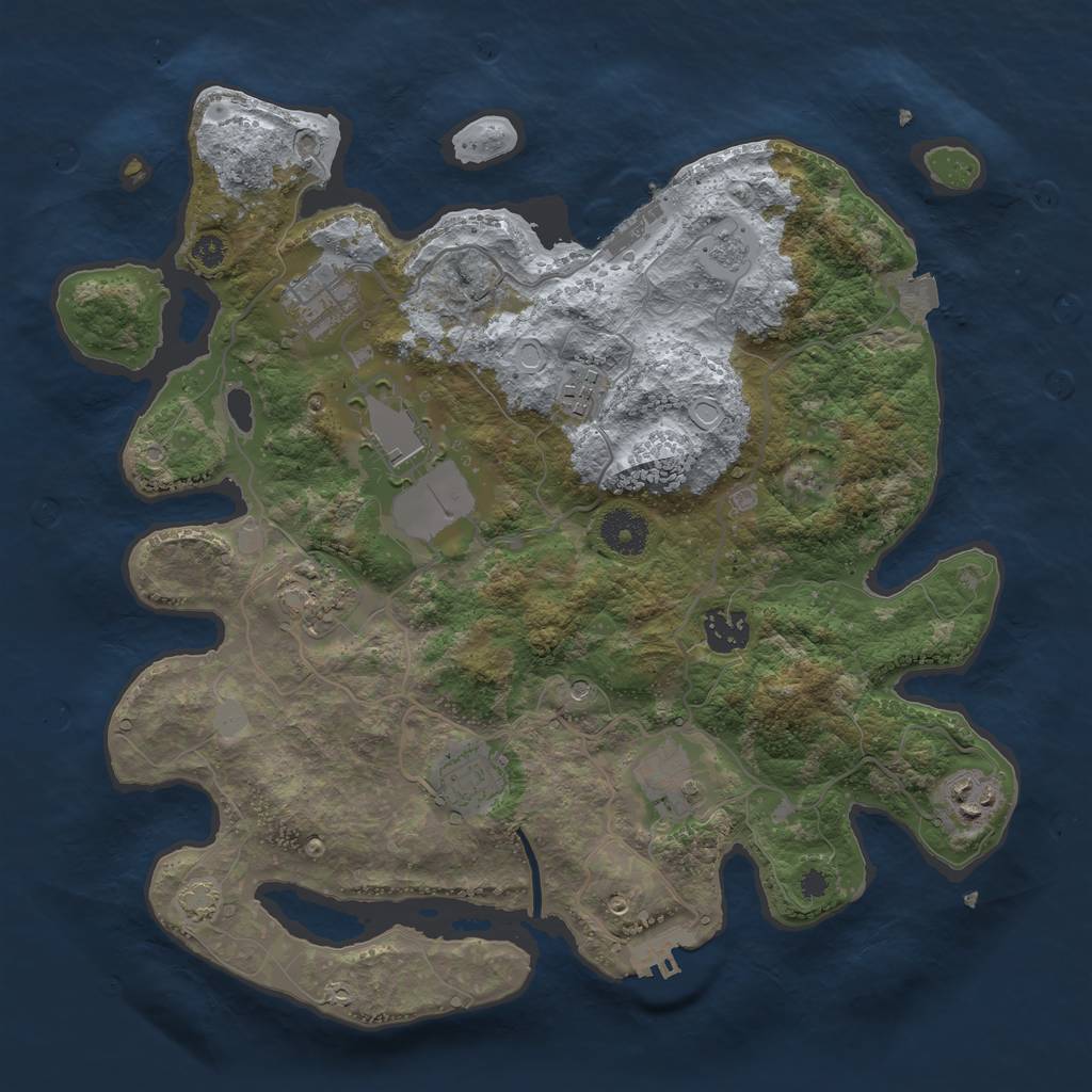 Rust Map: Procedural Map, Size: 3500, Seed: 56119819, 16 Monuments