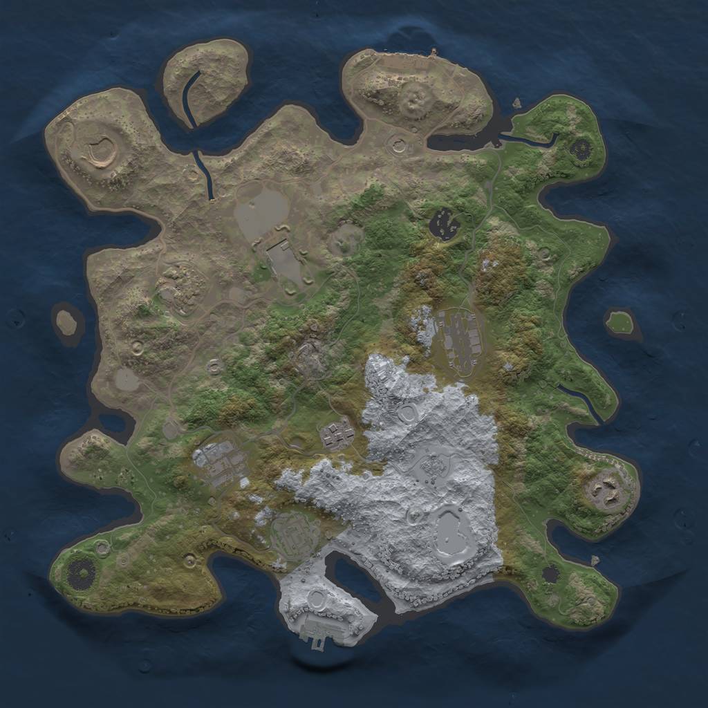 Rust Map: Procedural Map, Size: 3500, Seed: 33343836, 18 Monuments