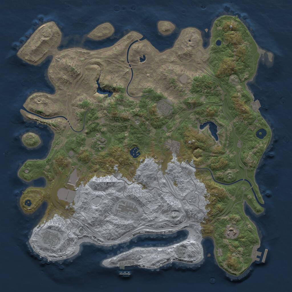 Rust Map: Procedural Map, Size: 4250, Seed: 1646921798, 15 Monuments