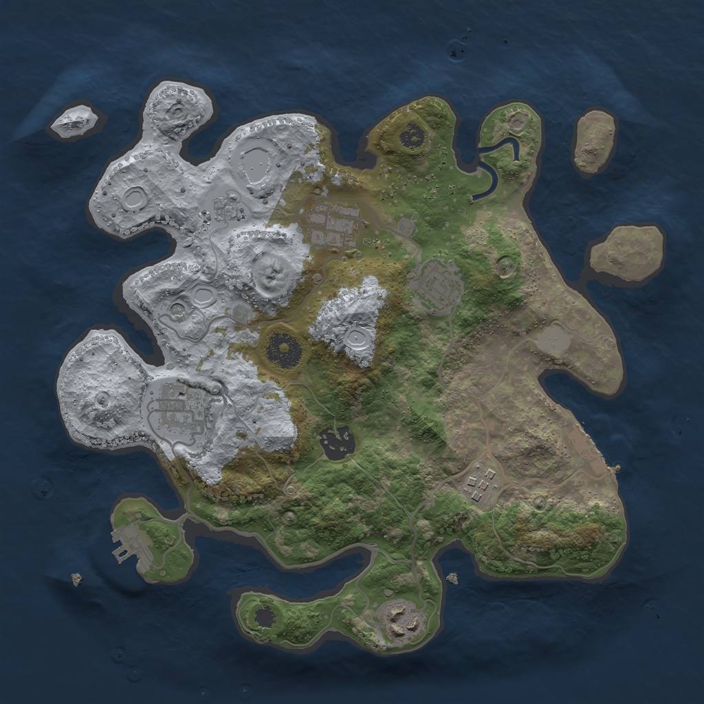Rust Map: Procedural Map, Size: 3000, Seed: 15189, 15 Monuments