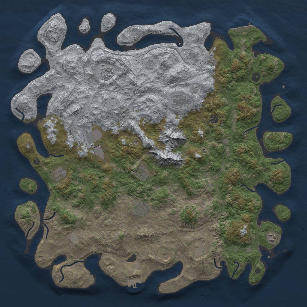 Rust Map: Procedural Map, Size: 5000, Seed: 506397299, 18 Monuments