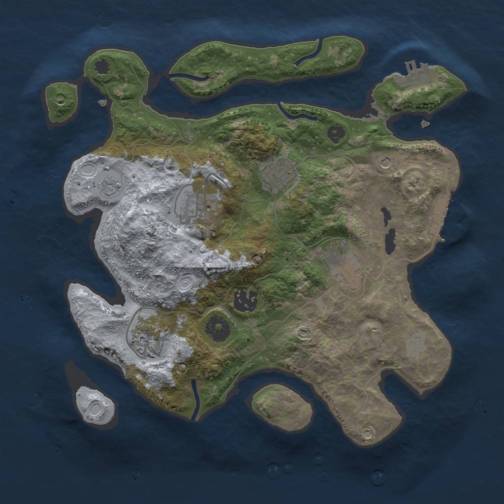 Rust Map: Procedural Map, Size: 3000, Seed: 1903978756, 14 Monuments