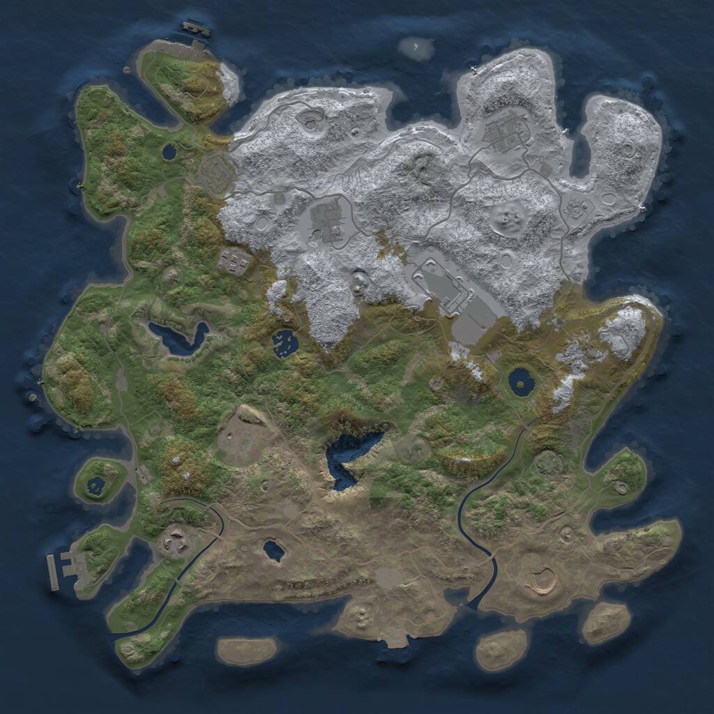 Rust Map: Procedural Map, Size: 4000, Seed: 576641418, 16 Monuments