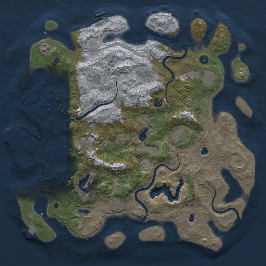Rust Map: Procedural Map, Size: 4500, Seed: 5984238, 16 Monuments
