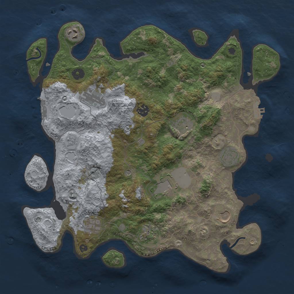 Rust Map: Procedural Map, Size: 3700, Seed: 16650, 18 Monuments