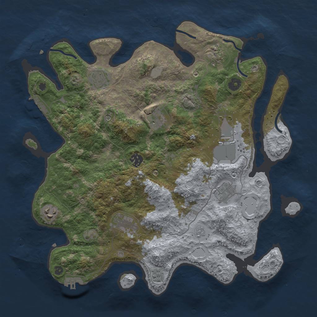 Rust Map: Procedural Map, Size: 3700, Seed: 101372160, 16 Monuments