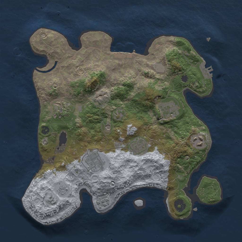 Rust Map: Procedural Map, Size: 3000, Seed: 1947291188, 15 Monuments