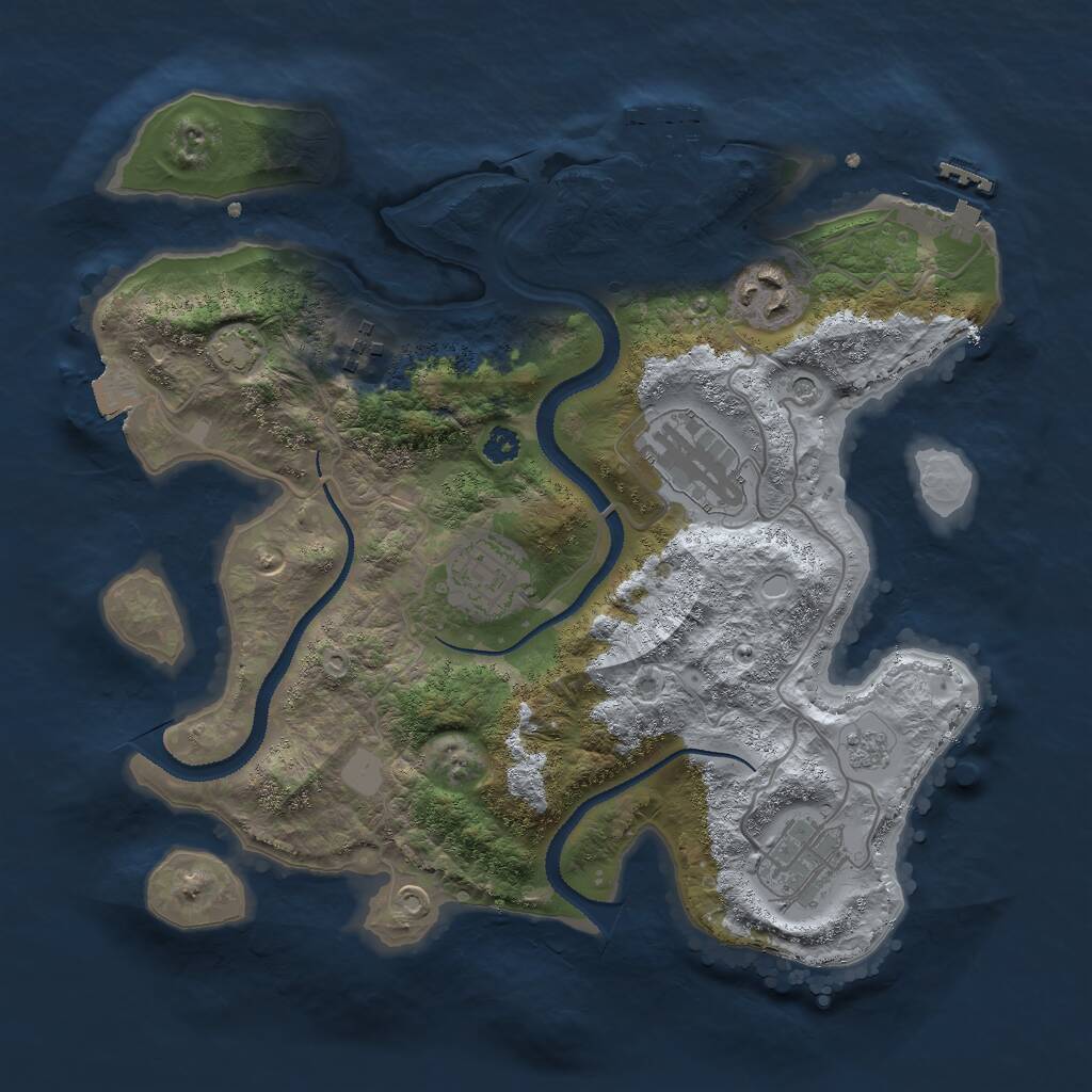Rust Map: Procedural Map, Size: 3000, Seed: 521342, 11 Monuments