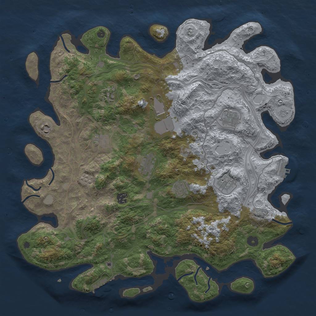 Rust Map: Procedural Map, Size: 4250, Seed: 10871, 19 Monuments