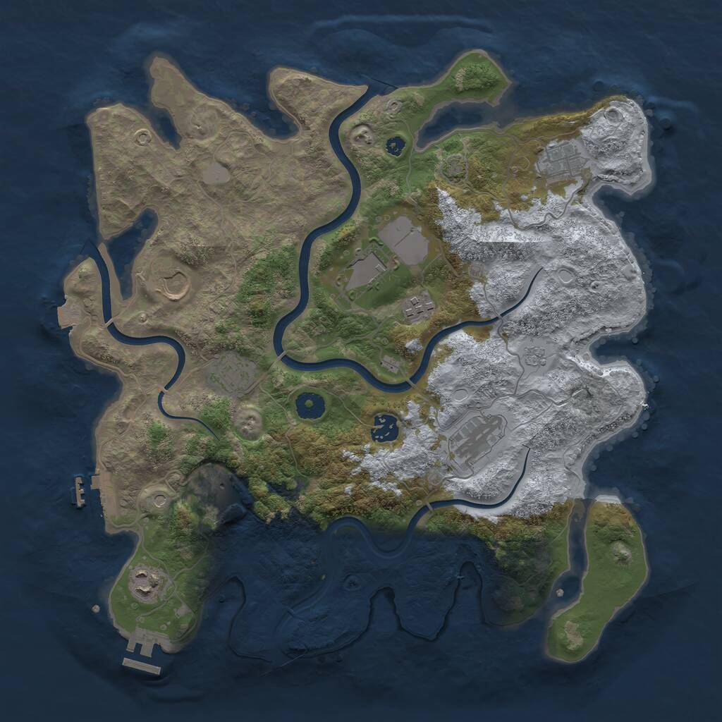 Rust Map: Procedural Map, Size: 3800, Seed: 5905, 15 Monuments