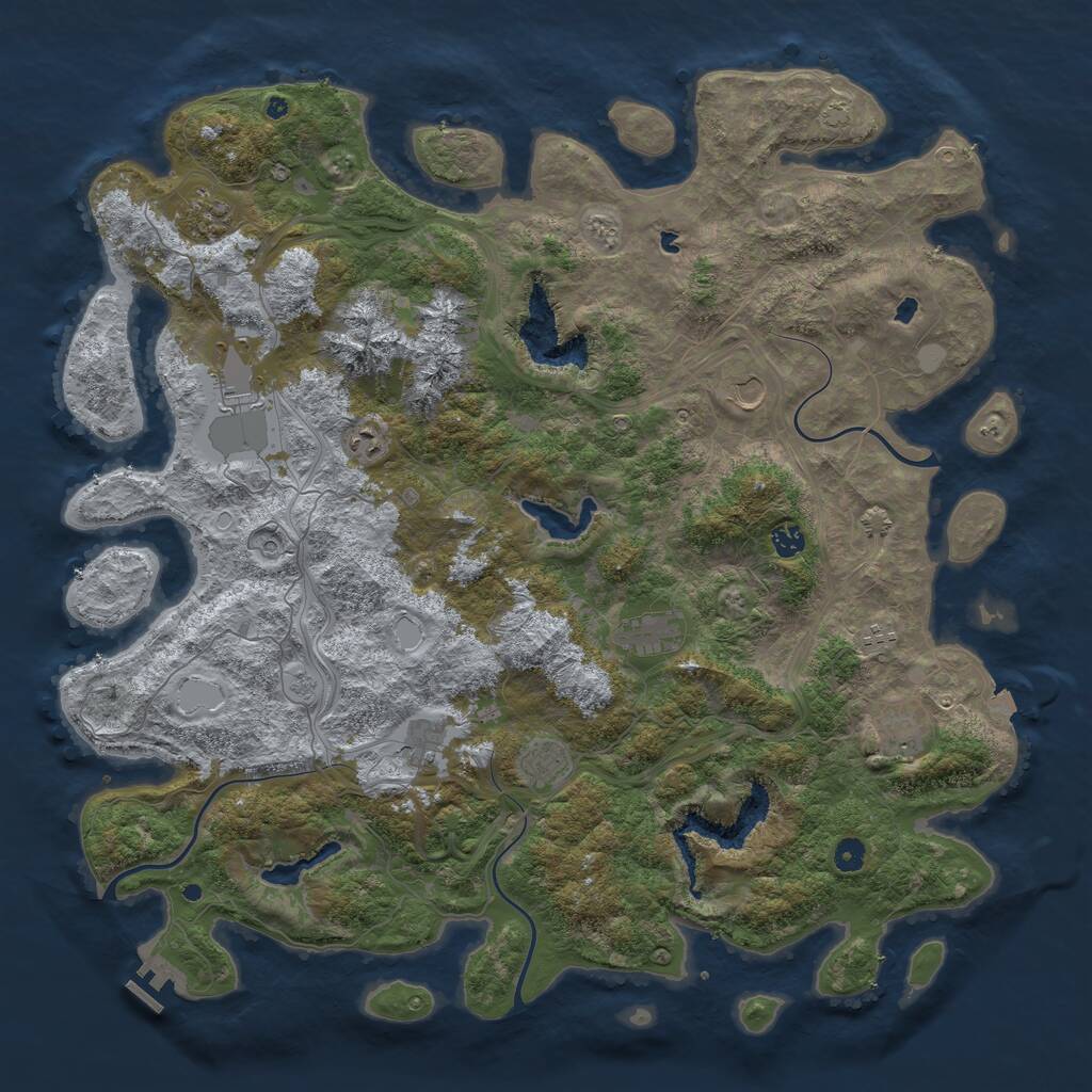 Rust Map: Procedural Map, Size: 5000, Seed: 1344, 15 Monuments