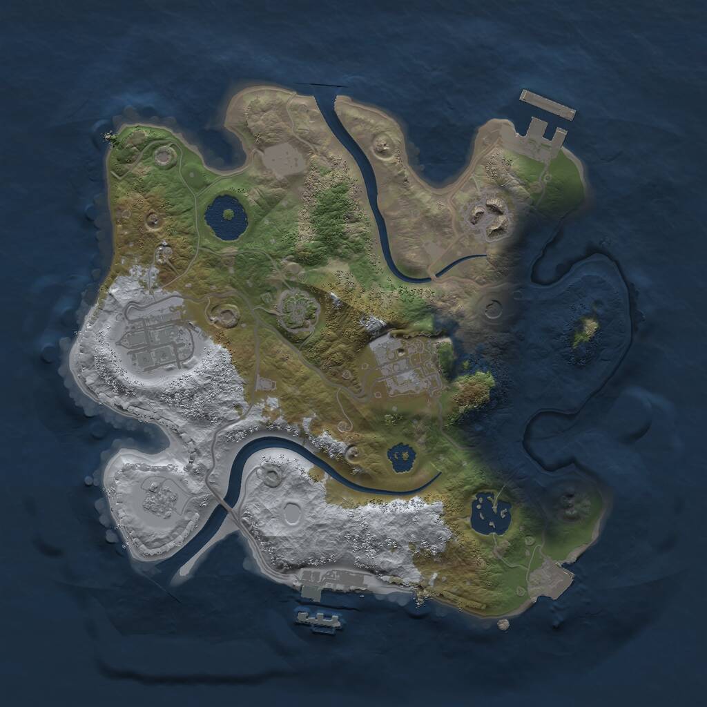 Rust Map: Procedural Map, Size: 2500, Seed: 837379723, 10 Monuments