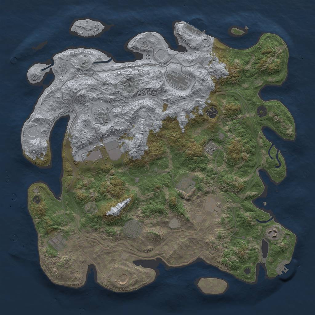 Rust Map: Procedural Map, Size: 4250, Seed: 70378198, 20 Monuments