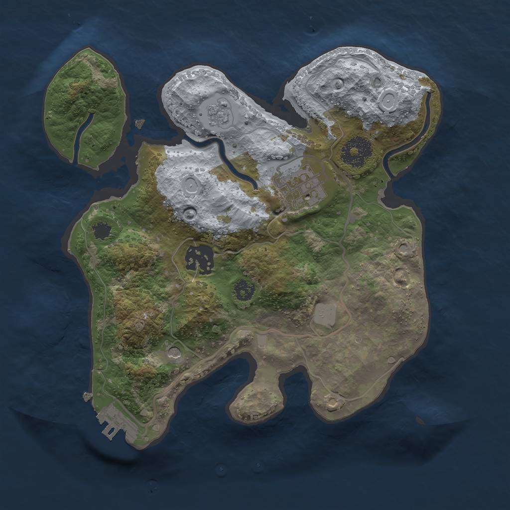 Rust Map: Procedural Map, Size: 2491, Seed: 135592798, 10 Monuments