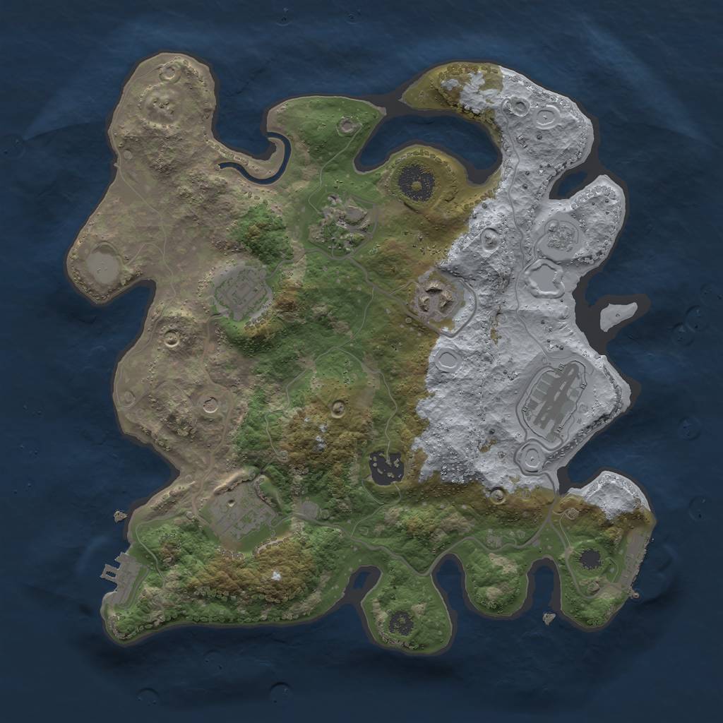 Rust Map: Procedural Map, Size: 3000, Seed: 11238, 15 Monuments