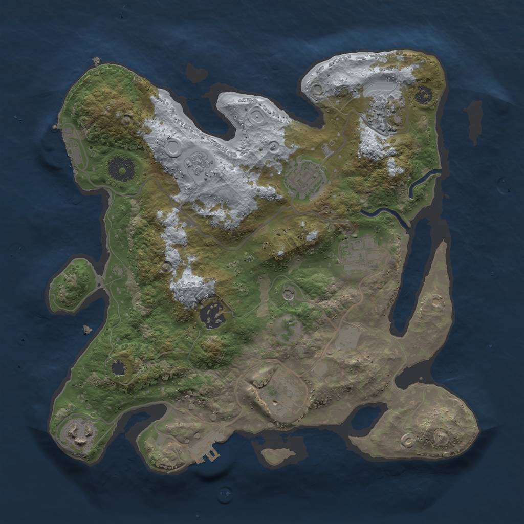 Rust Map: Procedural Map, Size: 3000, Seed: 844548354, 15 Monuments