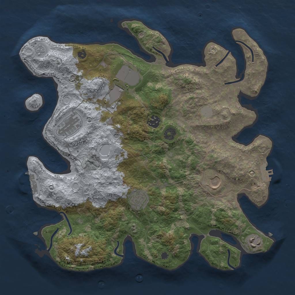 Rust Map: Procedural Map, Size: 3500, Seed: 1582881885, 15 Monuments