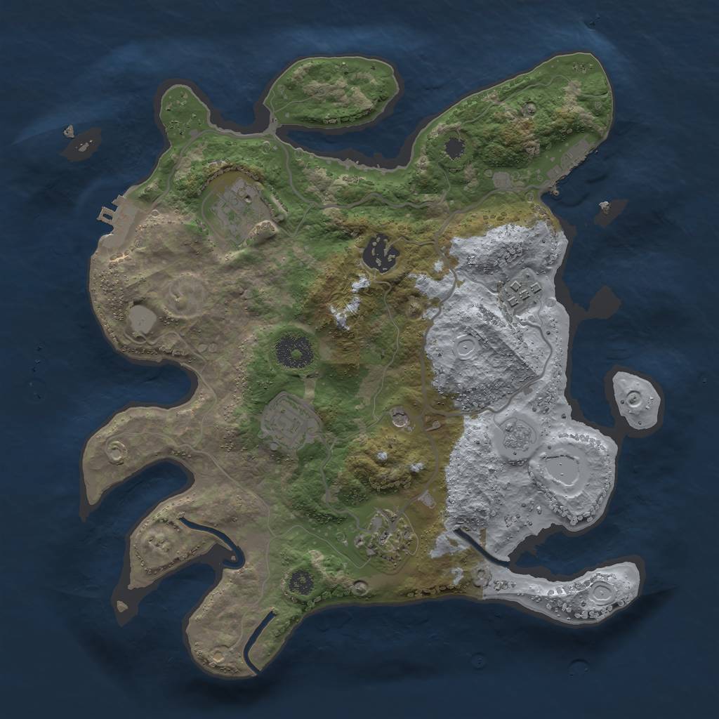 Rust Map: Procedural Map, Size: 3000, Seed: 460272472, 14 Monuments