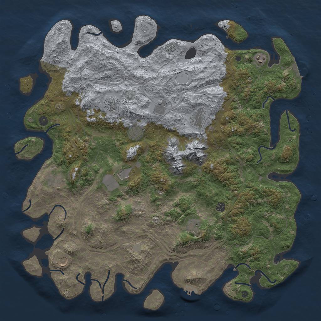 Rust Map: Procedural Map, Size: 5000, Seed: 73287, 20 Monuments