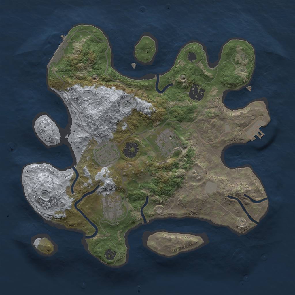 Rust Map: Procedural Map, Size: 2800, Seed: 25000, 10 Monuments